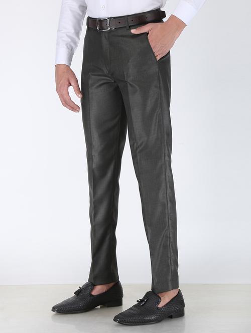 grey flat front trousers formal trouser - 18355230 - Very Small Image - 1