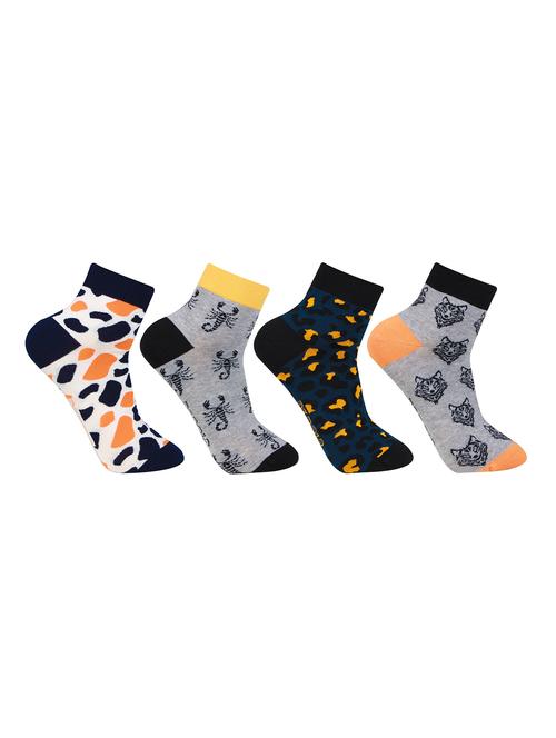 pack of 4 printed ankle length socks - 18356274 - Very Small Image - 1