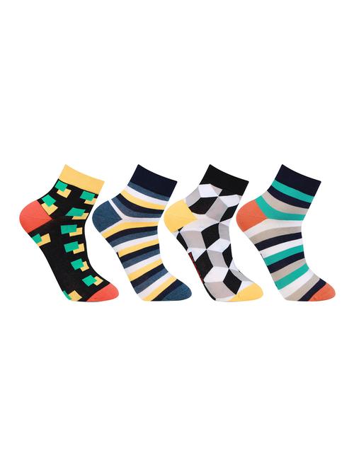 pack of 4 printed ankle length socks - 18356275 - Very Small Image - 1