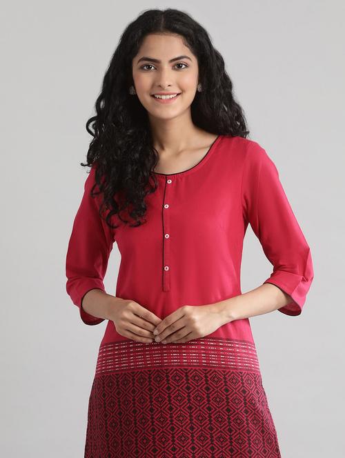 women's straight kurta - 18356396 - Very Small Image - 1