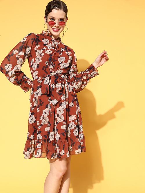 women's tiered dress floral dress - 18356980 - Very Small Image - 1