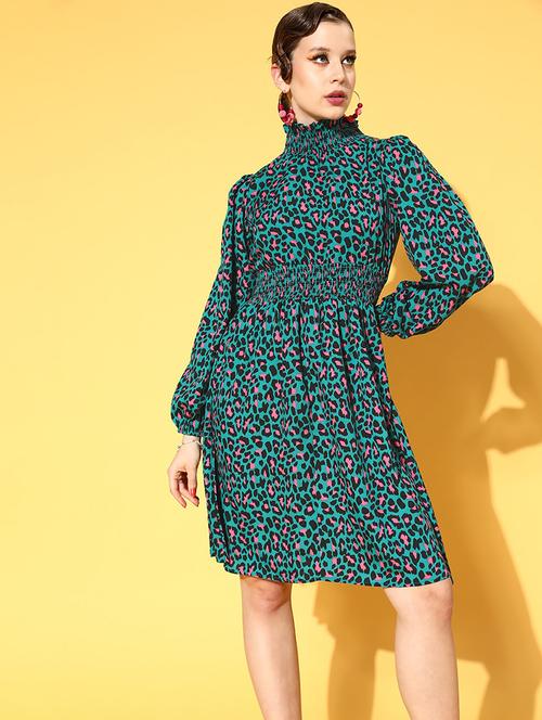 women's fit & flare animal print dress - 18356984 - Very Small Image - 1