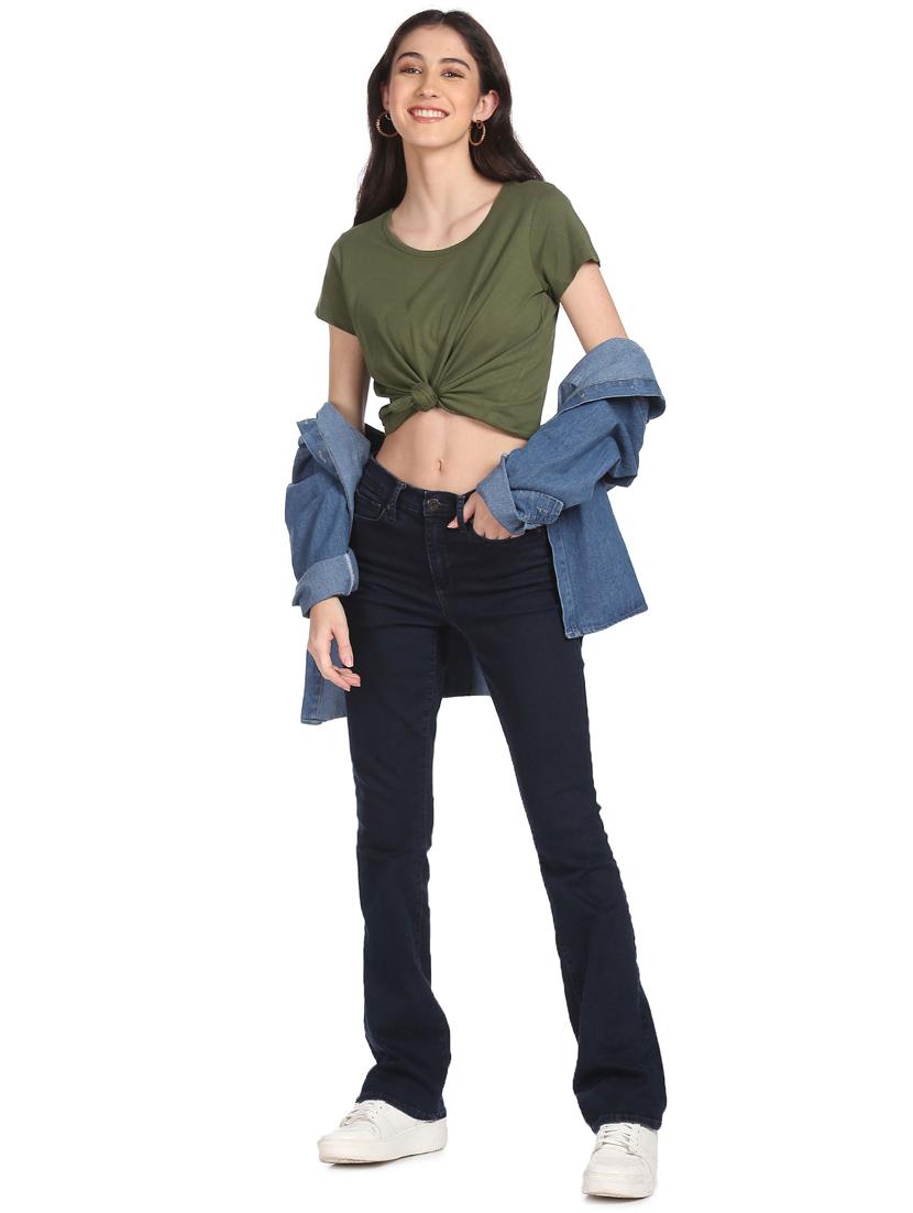 women's plain round neck t-shirt - 18358321 - Zoom Image - 2