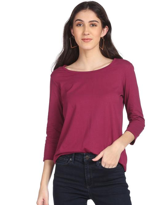 women's plain boat neck t-shirt - 18358324 - Very Small Image - 1