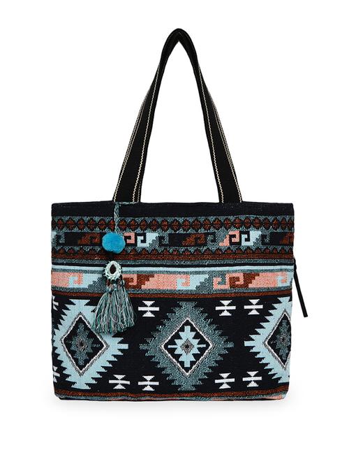 blue embroidered regular tote - 18358700 - Very Small Image - 1