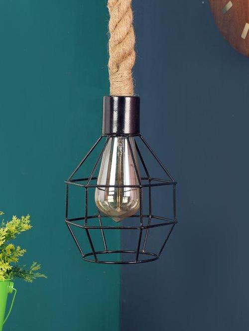 modernised black iron hanging lights - bulb not included - 18359638 - Very Small Image - 1