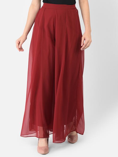 high rise solid flared palazzo - 18360223 - Very Small Image - 1