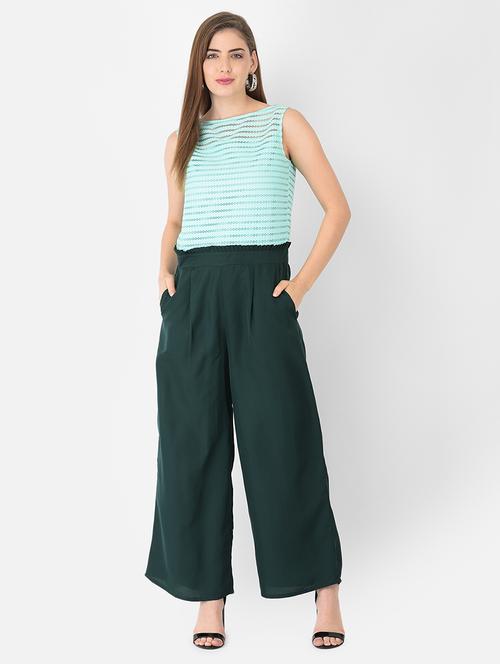 boat neck color block full leg jumpsuit - 18362229 - Very Small Image - 1