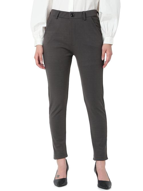 high rise solid flat front trouser  - 18362802 - Very Small Image - 1
