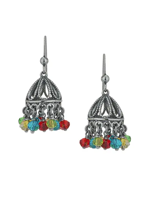 ladies silver plated earrings silver color  - 18362883 - Very Small Image - 1