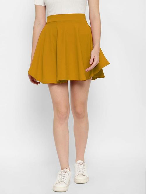 mid rise solid skater skirt - 18363067 - Very Small Image - 1