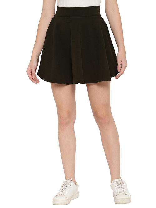 mid rise solid skater skirt - 18363071 - Very Small Image - 1