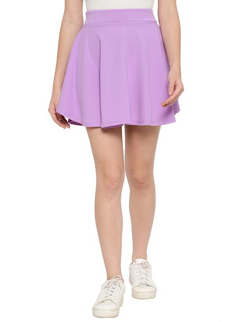 mid rise solid skater skirt - 18363072 - Very Small Image - 1