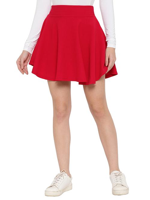 mid rise solid skater skirt - 18363074 - Very Small Image - 1
