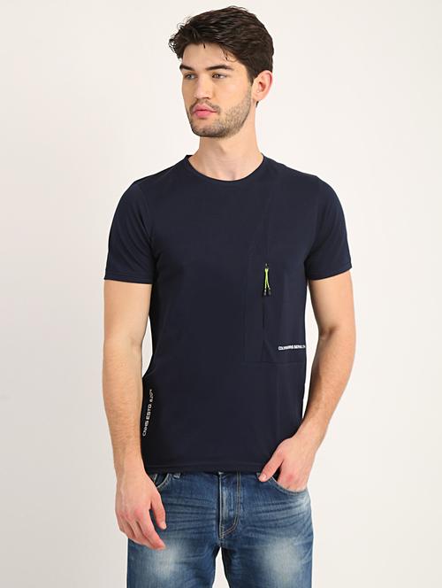navy blue solid t-shirt - 18363339 - Very Small Image - 1