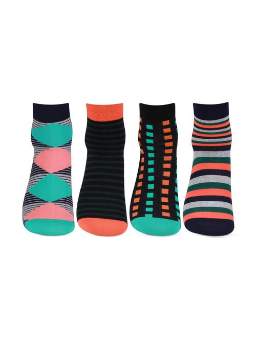 pack of 4 printed ankle length socks - 18363507 - Very Small Image - 1