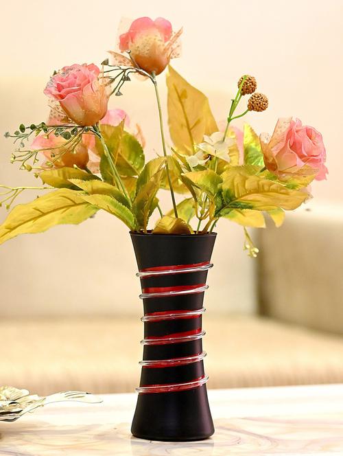 somil hand decorative table top, room corner, showcase glass flower pot vase colorful, gift-able -j5 - 18364799 - Very Small Image - 1
