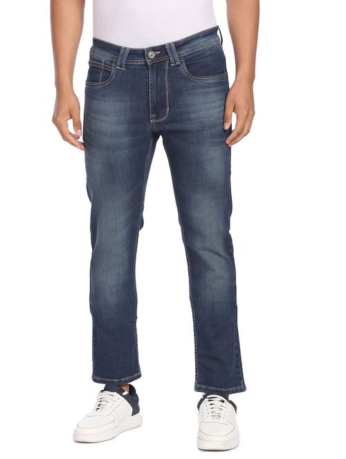 navy-blue light washed denim jean - 18366447 - Very Small Image - 1