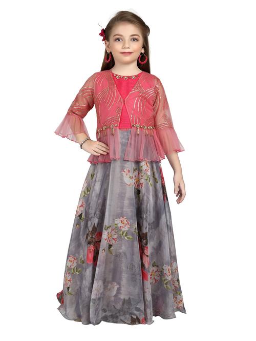 red floral party gown - 18366747 - Very Small Image - 1