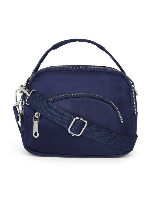 navy blue solid messenger sling bag - 18367259 - Very Small Image - 1