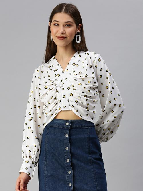 Women's High-low V Neck Top - 18367725 - Very Small Image - 1