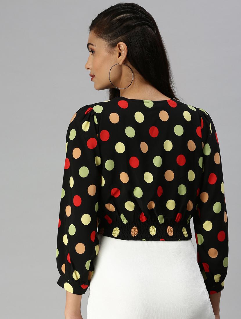 women's crop v neck top - 18367730 - Zoom Image - 3