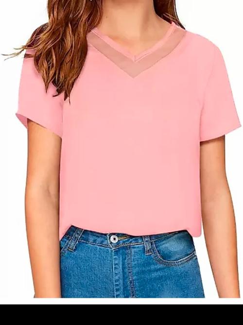 v-neck solid regular top - 18367750 - Very Small Image - 1