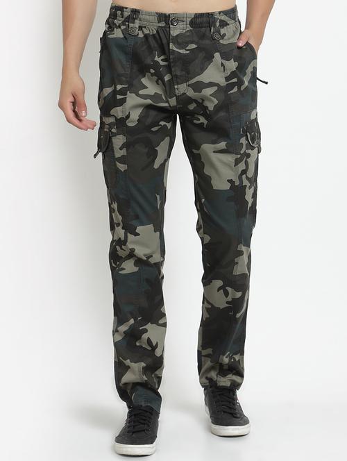 olive camouflage cargos casual trouser - 18368067 - Very Small Image - 1