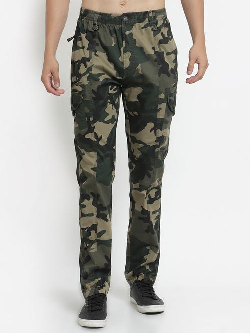 green camouflage cargos casual trouser - 18368070 - Very Small Image - 1