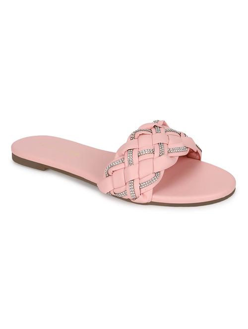pink pu slip on sandals - 18368149 - Very Small Image - 1