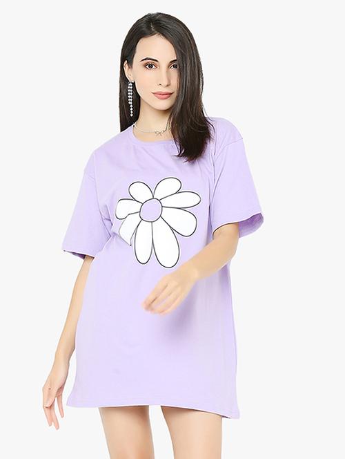 women's chest print round neck t-shirt - 18368211 - Very Small Image - 1