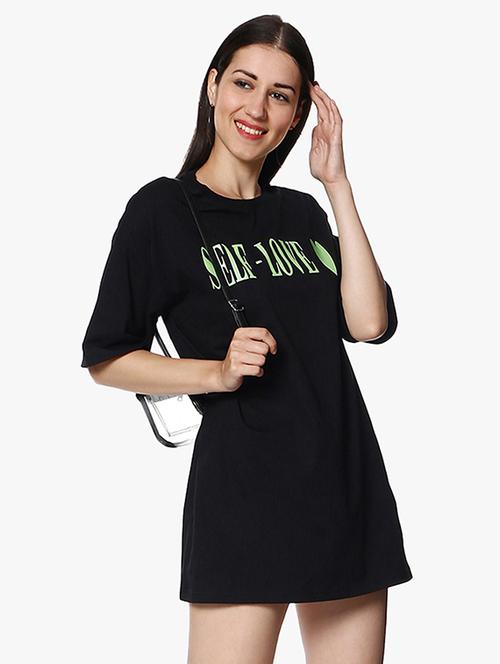 women's chest print crew neck t-shirt - 18368215 - Very Small Image - 1