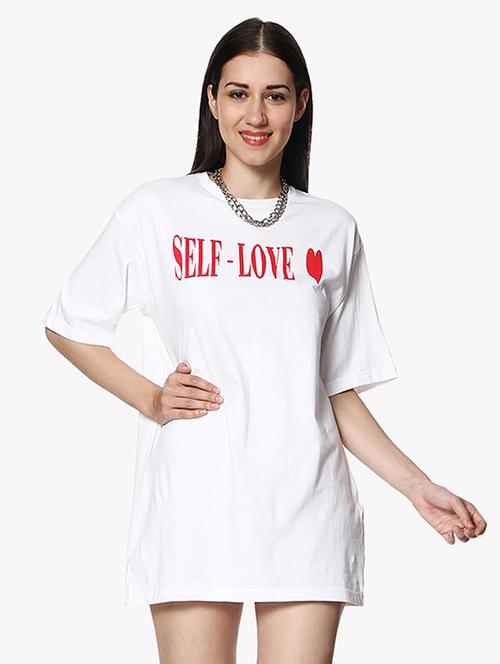 women's chest print crew neck t-shirt - 18368217 - Very Small Image - 1