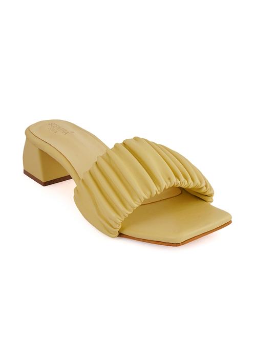 yellow synthetic slip on sandals - 18369106 - Very Small Image - 1