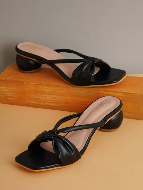 black synthetic slip on sandals - 18369245 - Very Small Image - 1