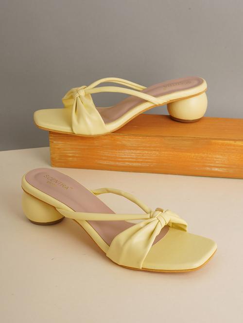 yellow synthetic slip on sandals - 18369246 - Very Small Image - 1