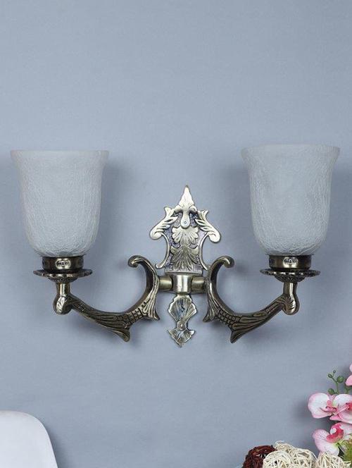 eliante antique gold aluminium base frost glass shade wall light - 8752-2w - without bulb - 18369442 - Very Small Image - 1