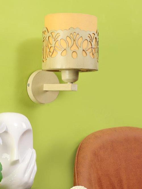 eliante cream iron base yellow white shade wall light - 3026-1w - without bulb - 18369479 - Very Small Image - 1