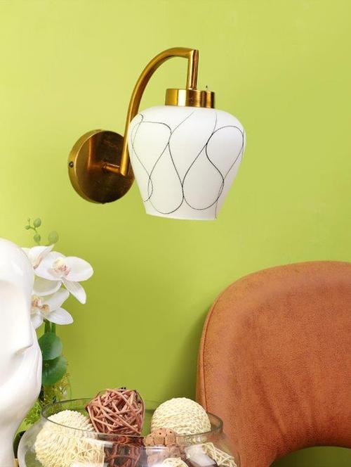 eliante gold iron base white white shade wall light - 3031-1w - without bulb - 18369486 - Very Small Image - 1