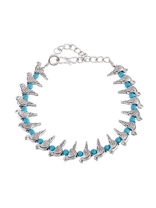 turquoise blue silver bird anklets - 18369866 - Very Small Image - 1
