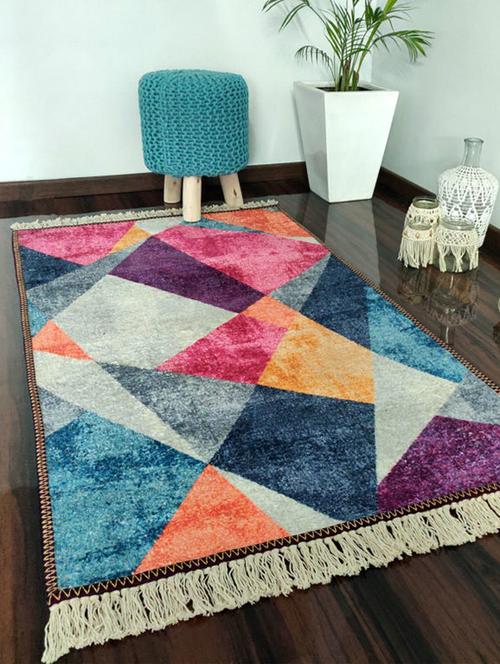 avioni carpet - faux silk- neo modern collection 3d geometric design - best seller - 90cm x 150cm (~3feet x 5feet) - 18370459 - Very Small Image - 1