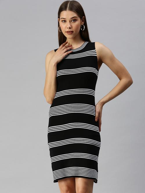 sleeveless striped bodycon dress - 18372180 - Very Small Image - 1