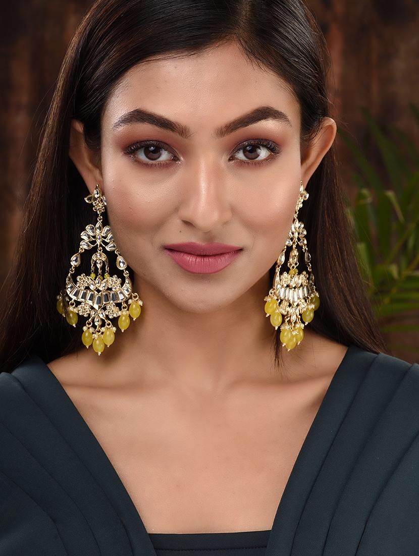 gold brass chandballi earring - 18372344 - Zoom Image - 3