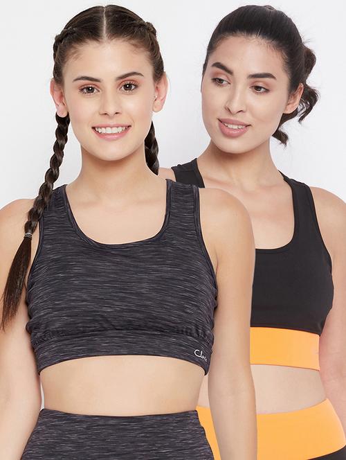 pack of 2 solid sports bra - 18373040 - Very Small Image - 1