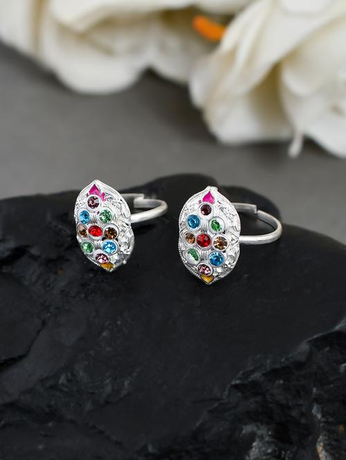 multicolor silver plated toe ring - 18373589 - Very Small Image - 1