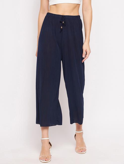 mid rise solid straight palazzo - 18373741 - Very Small Image - 1