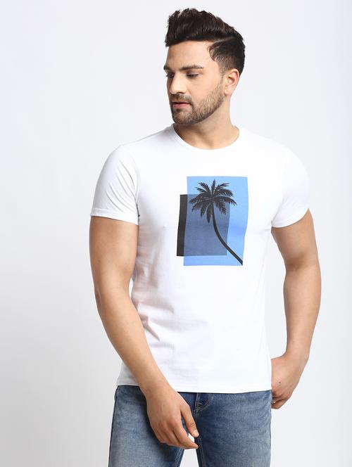 white chest-printed t-shirt - 18375456 - Very Small Image - 1