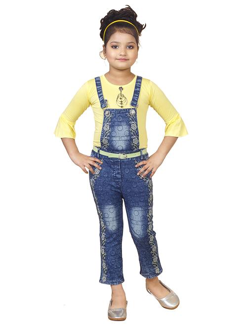 navy blue printed dungaree  - 18375749 - Very Small Image - 1
