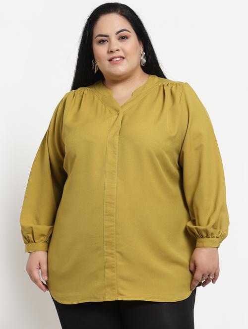 women's straight mandarin neck top - 18376474 - Very Small Image - 1