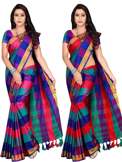 women's saree combo with blouse - 18376680 - Very Small Image - 1